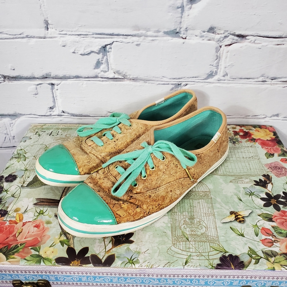 Keds X Kate Spade Champion Cork Sneakers in Turquoise